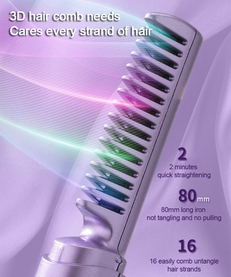 Rechargeable negative ion hair straightener