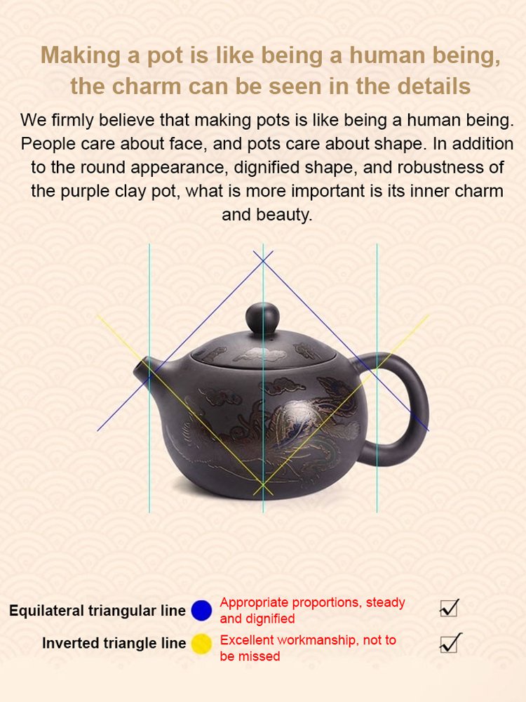 [Color Changing by Heat] Dragon and Phoenix Purple Clay Teapot